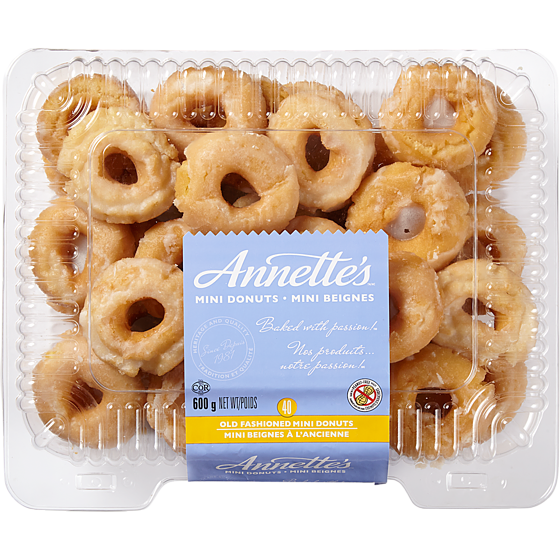 Annettes Old Fashioned Mini Donuts, 40 pk Club Pack 600 g, $0.50/100g