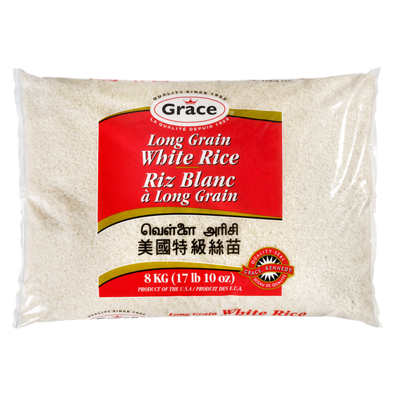 Grace Long Grain White Rice 8 kg, $0.26/100g