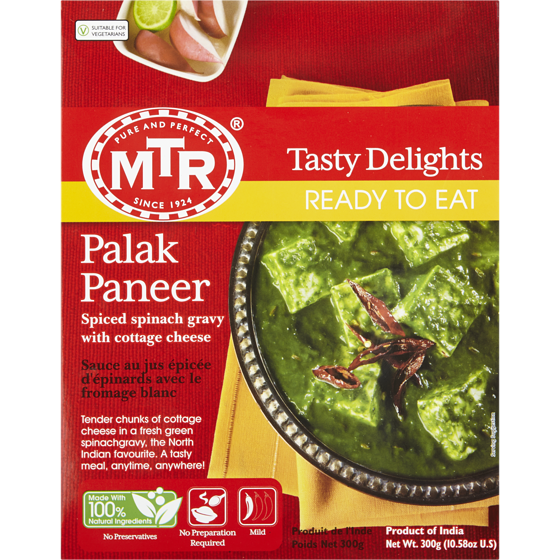 MTR Palak Paner 300 g, 1,00 $/100g