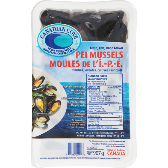 Canadian Cove Mussels       907 g, $0.61/100g
