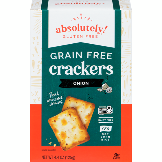 Absolute Kosher Gluten Free Crackers, Onion 125 g, $6.79/100g