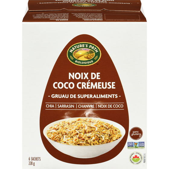 Nature’s Path Gruau d’avoine biologique Noix de coco crémeuse Superfood 228 g, 2,63 $/100g