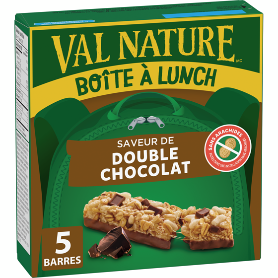 Nature Valley Val Nature Boîte à Lunch, Double Chocolat, Collation pour Enfants, 5 Barres 130 g, 3,07 $/100g