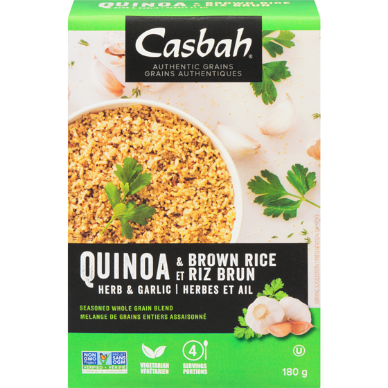 Casbah Quinoa & Brown Rice Herb & Garlic 180 g, $3.33/100g