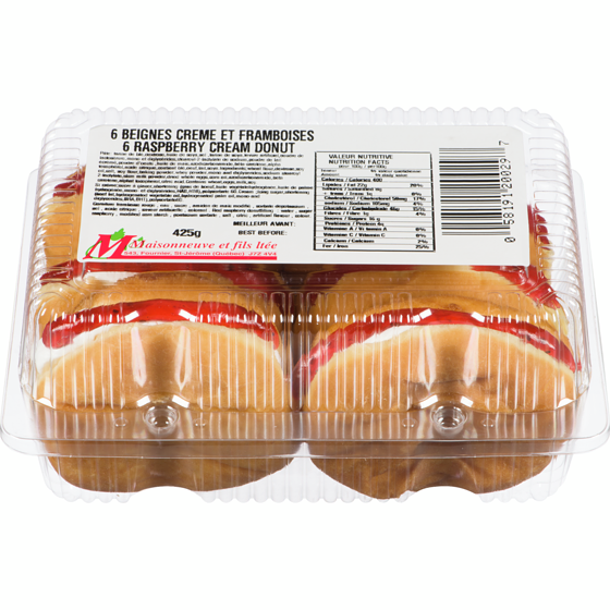 Maisonneuve Donut, Raspberry Cream Filled 6x71.0 g, $2.06/100g