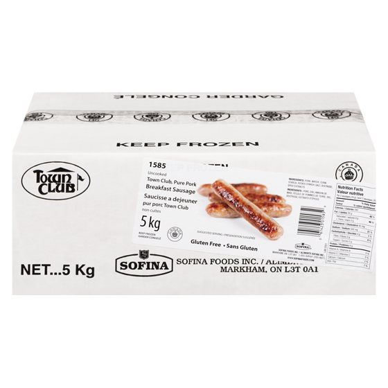 null Saucisses de porc déjeuner 5 kg, 0,80 $/100g