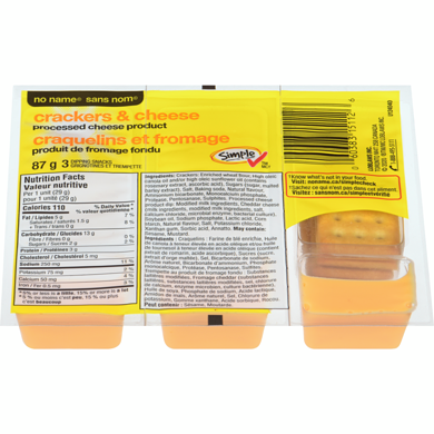 Sans Nom Craquelins et produit de fromage fondu 3x29.0 g, 2,30 $/100g
