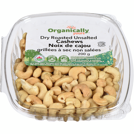 Organically Yours Organic Cashews, Roasted & Unsalted 200 g, $5.00/100g