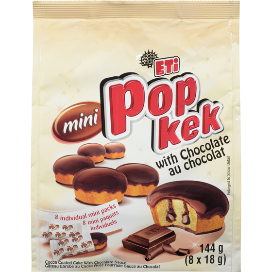 ETI Mini gâteau au chocolat Popkek ETI enrobé de cacao 144 g, 1,38 $/100g