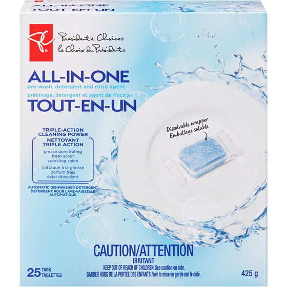 PC Detergent And Rinse Agent Fresh Scent Dishwasher Detergent Tabs PC.ca