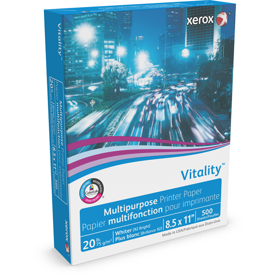 Xerox Papiers de bureau Vitality pour imprimante 500x1.0 ea, 0,02 $/1ch