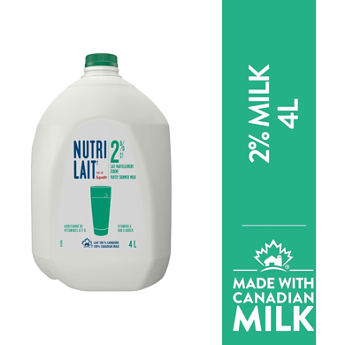 Nutrilait 2% Milk 4 l, $0.20/100ml