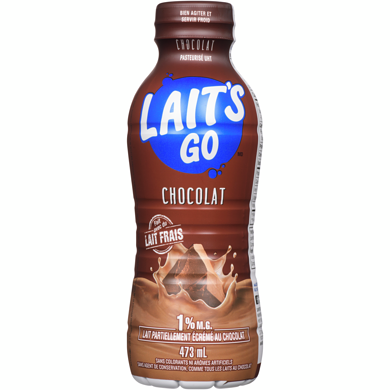 Milk 2 Go Lait partiellement écrémé au chocolat réduit en sucre 1 % 473 ml, 0,54 $/100ml