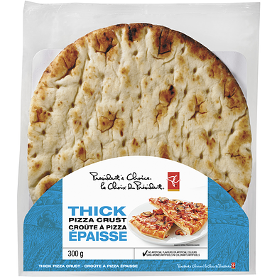 President's Choice Thick Pizza Crust 300 g, $1.56/100g