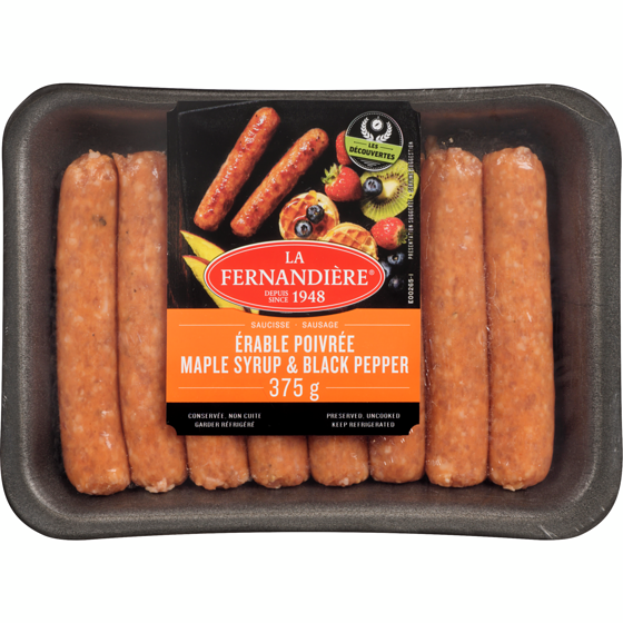 La Fernandiere Sausage Black Pepper & Maple Syrup 375 g, $1.86/100g