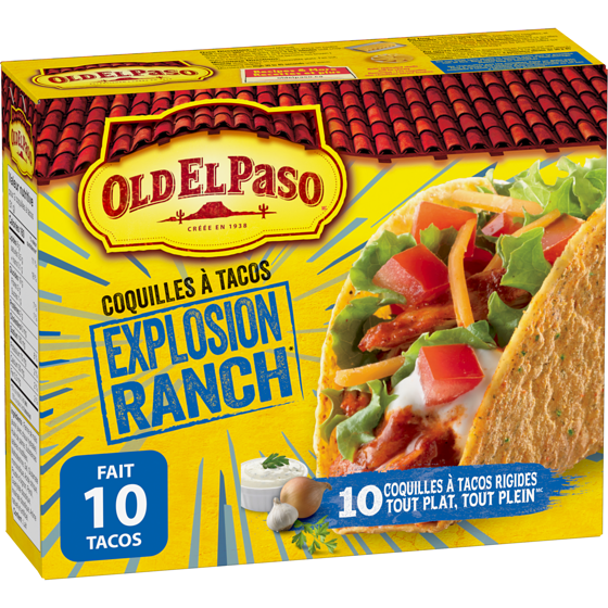 Old El Paso Coquilles À Tacos Tout Plat, Tout Pleinmc Explosion Ranch 153 g, 2,61 $/100g