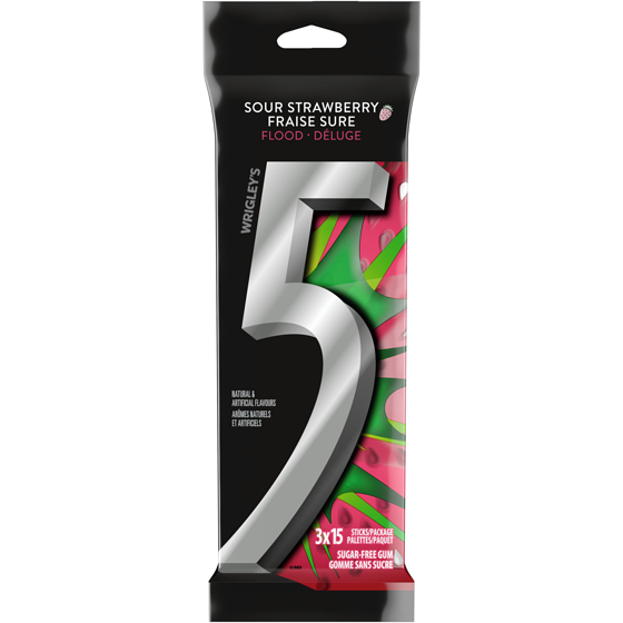 Wrigley's Strawberry-Flood Flavoured Sugar Free Chewing Gum, 1 Sticks, 3 Packs 45 ea, $0.14/1ea