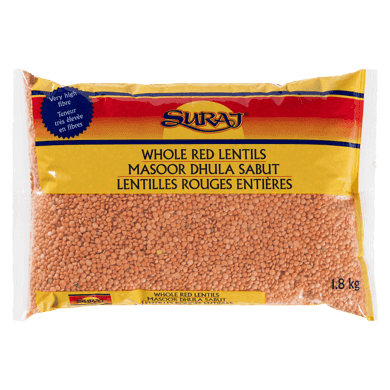 Suraj Whole Red Lentils 1.81 kg, $0.33/100g