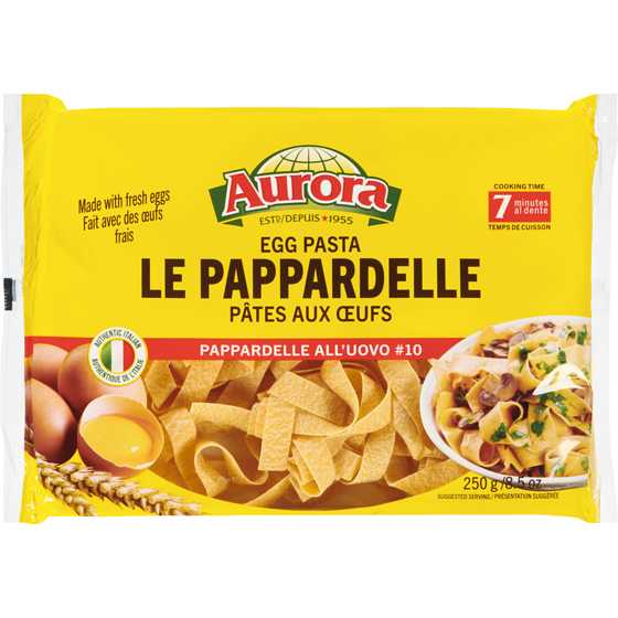 Aurora Egg Pasta, Pappardelle 250 g, $1.80/100g