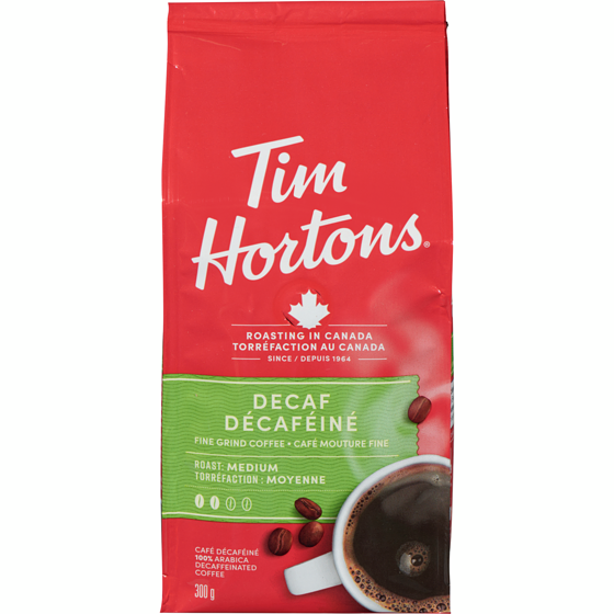 Tim Hortons Fine Grain Coffee, Decaffeinated 300 g, $5.00/100g