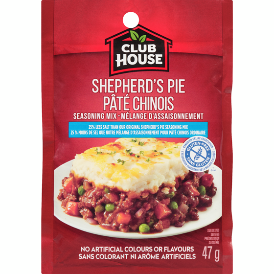 Club House Shepherd's Pie, Gluten-Free, 25% Less Salt Seasoning Mix 47 g, $2.13/100g