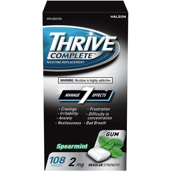 Thrive Complete Nicotine Replacement Gum, Fresh Spearmint 2 mg 108 ea, $0.32/1ea