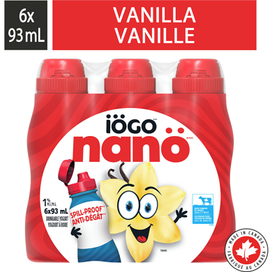 IÖGO Nanö yogourt à boire à la vanille 1 % 6x93.0 ml, 0,72 $/100ml