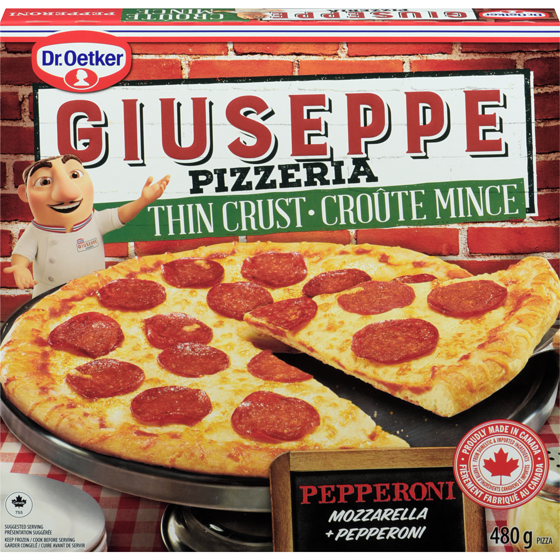 Dr Oetker Giuseppe Pizzeria Thin Crust Pepperoni Pizza 480 g, $1.04/100g