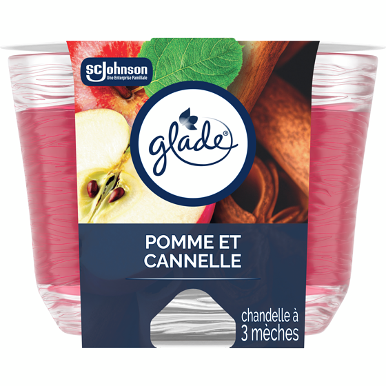 Glade Chandelle parfumée chandelle à trois mèches, Pomme et Cannelle 1 ea, 12,00 $/1ch