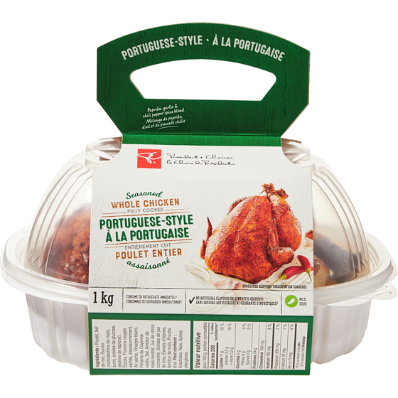 President's Choice Portuguese Style Seasoned Whole Chicken (After 11am) 1 kg, $1.00/100g