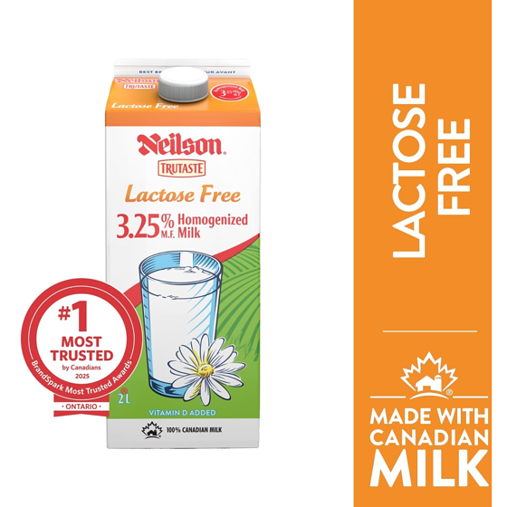 Neilson 3.25% Lactose Free Milk 2 l, $0.38/100ml