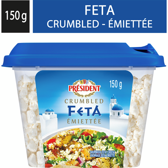 President Crumbled Feta Cheese 150 g, $5.53/100g