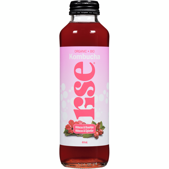 Rise Kombucha Hibiscus & Rose Hips 414 ml, $1.08/100ml