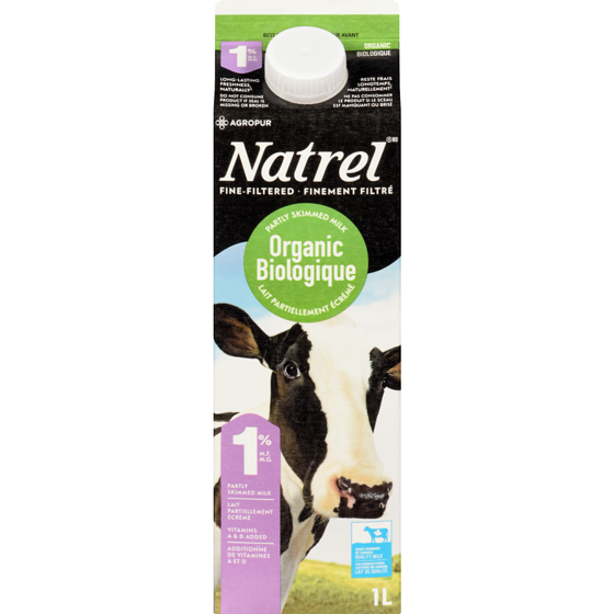 Natrel Organic 1% Milk (1L) 1 l, $0.42/100ml