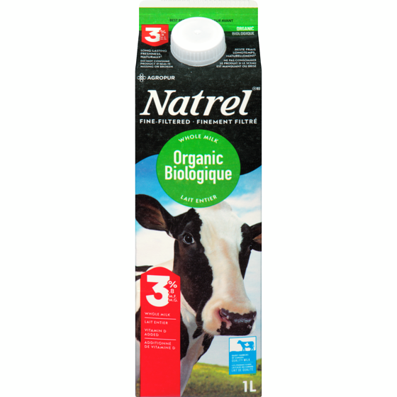 Natrel Organic 3.8% Milk (1L) 1 l, $0.42/100ml