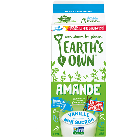 Earth’s Own Boisson à l'amande Vanille Non Sucrée 1.89 l, 0,19 $/100ml