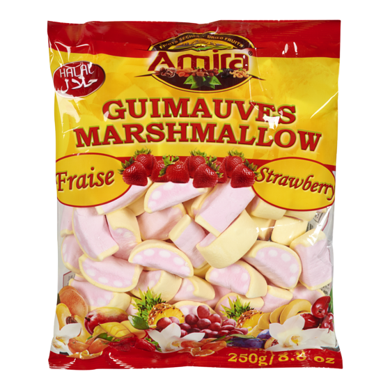 Amira Marshmallow Strawberry 250 g, $1.00/100g