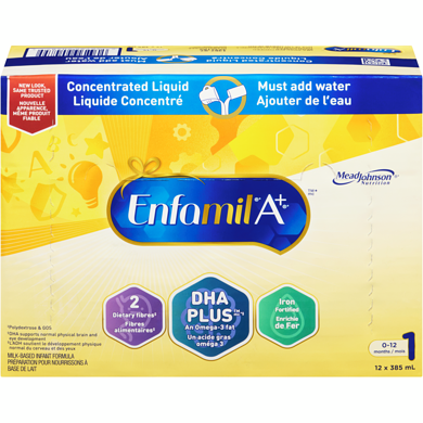 Enfamil Préparation pour bebe A+ liquide concentratré boite, caise 12x385.0 ml, 1,93 $/100ml