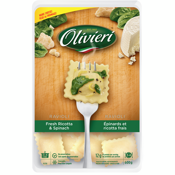 Olivieri Ravioli, Fresh Ricotta & Spinach  600 g, $2.17/100g