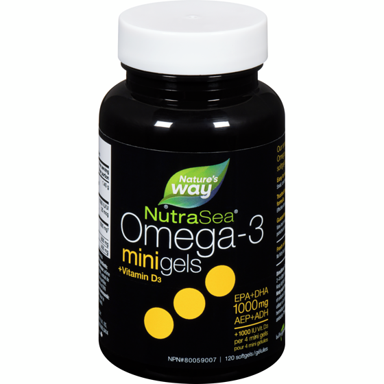 NutraSea Vitamin D Omega 3 EPA and DHA Mini Gels 120 count, Fresh Mint 120 ea, $0.27/1ea