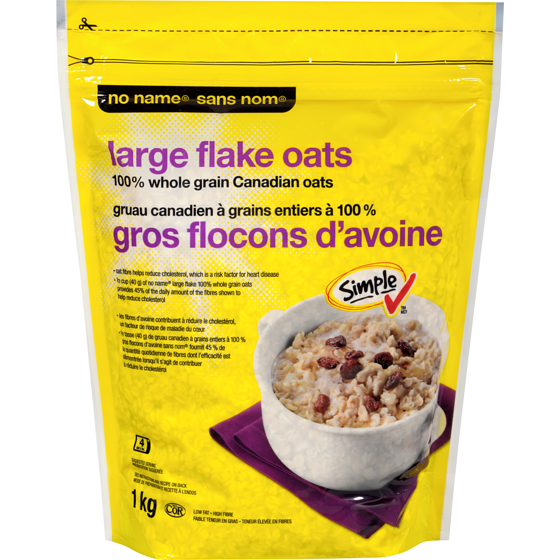 No Name Large Flake 100% Whole Grain Oats 1 kg, $0.35/100g