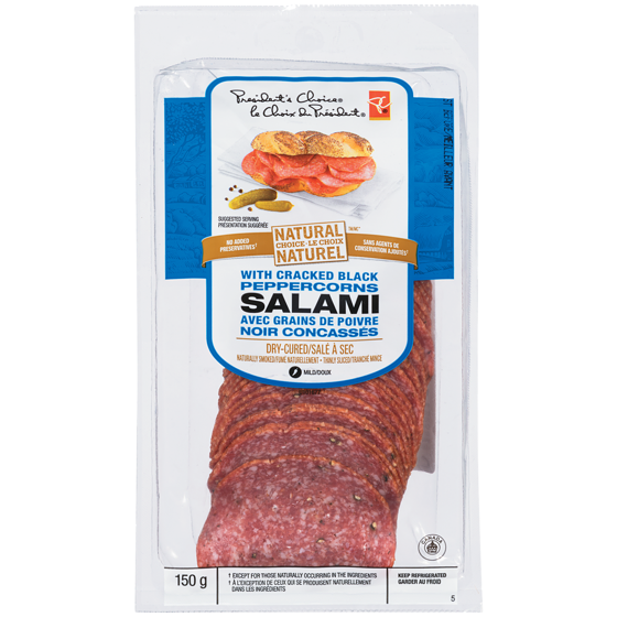 President's Choice Salami 150 g, $5.00/100g