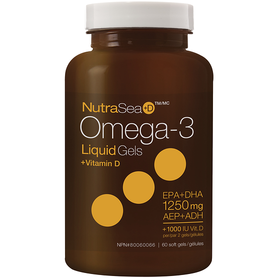 NutraSea Gélules liquides NutraSea+D 60 ea, 0,58 $/1ch
