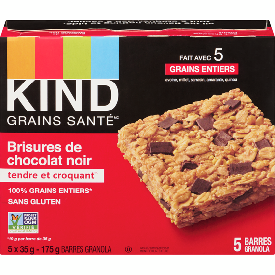 Kind Barre Healthy GrainsMC Morceaux de chocolat noir 35 g, 8,57 $/100g