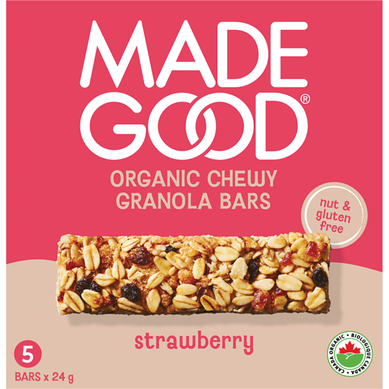 Made Good Strawberry Granola Bars 5pk 5x120.0 g, $0.67/100g