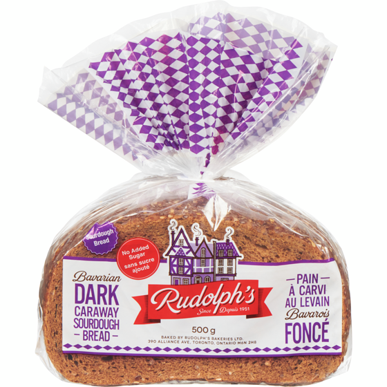 Rudolphs Bavarian Dark Caraway Bread 500 g, $0.86/100g