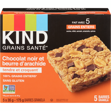 Kind Barre Healthy GrainsMC Beurre d'arachide et chocolat noir 35 g, 8,57 $/100g