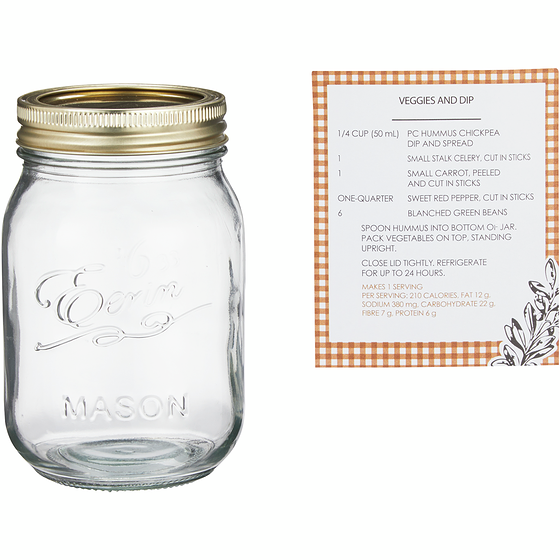 President's Choice 0.5L Mason Jar 1 ea, $5.00/1ea