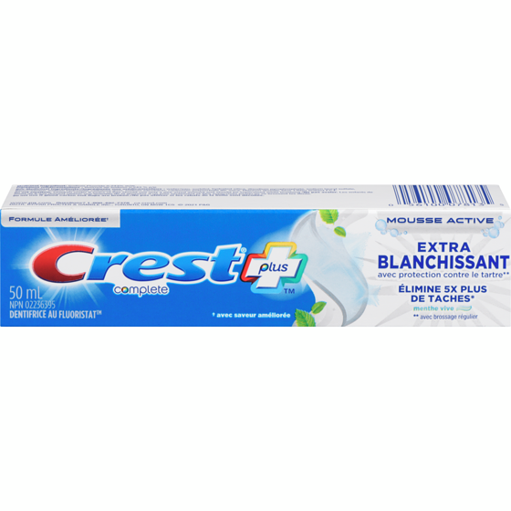 Crest Dentifrice Plus Extra blanchissant, Menthe vive 50 ml, 3,58 $/100ml