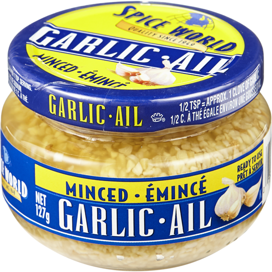 null Minced Garlic 128 g, $3.13/100g